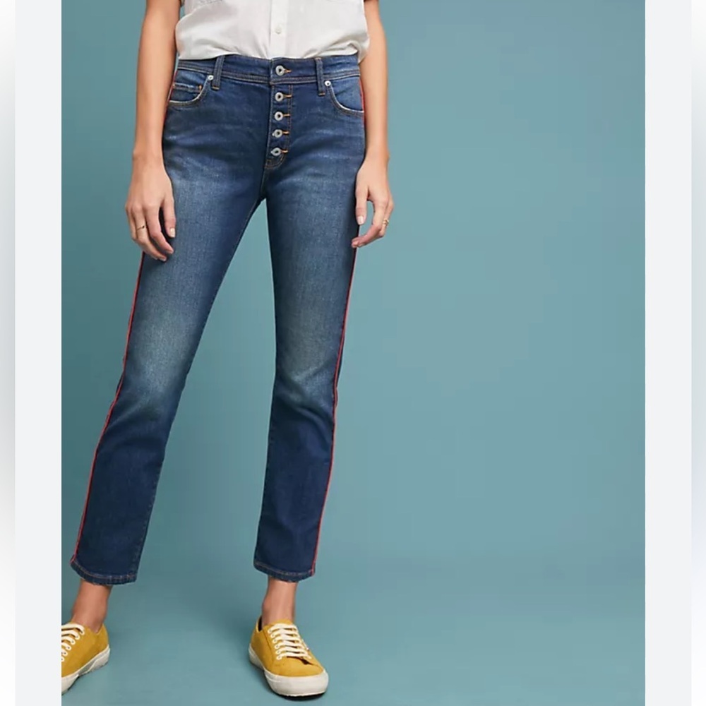 Anthropologie Dark Blue Straight Leg Jeans